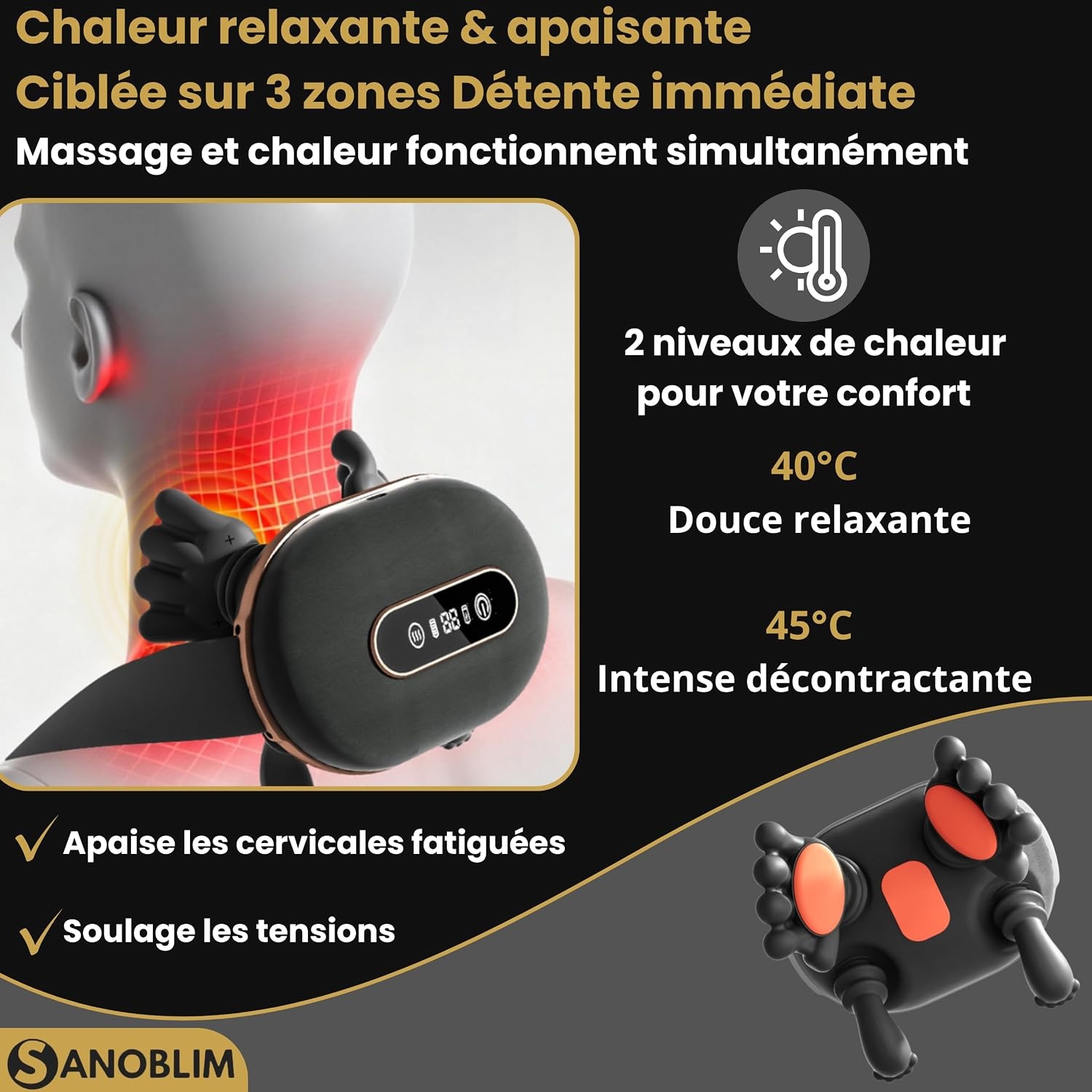 Elektrische Nek- & Schoudermassager 4D met Warmte - 34% Korting