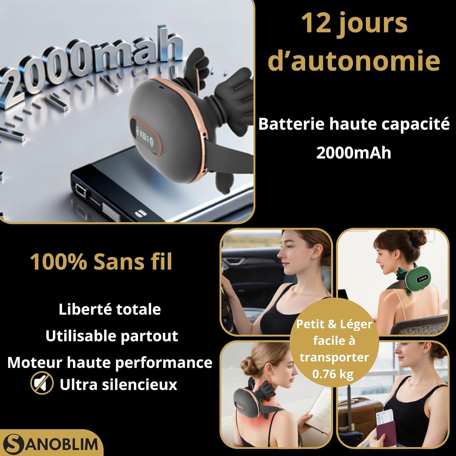 Elektrische Nek- & Schoudermassager 4D met Warmte - 34% Korting