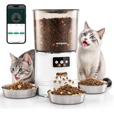 Kattenvoerautomaat 6L - 3 Bakken | Instelbaar | Wit | 34% Korting