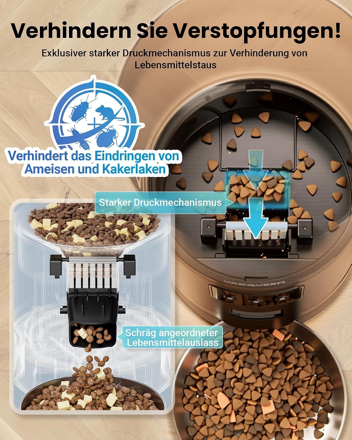 Kattenvoerautomaat 6L - 3 Bakken | Instelbaar | Wit | 34% Korting