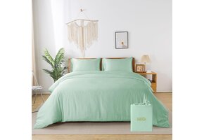 Dekbedovertrekset 200x220 cm Bamboe-Vegan Zijde Groen - 46% Korting
