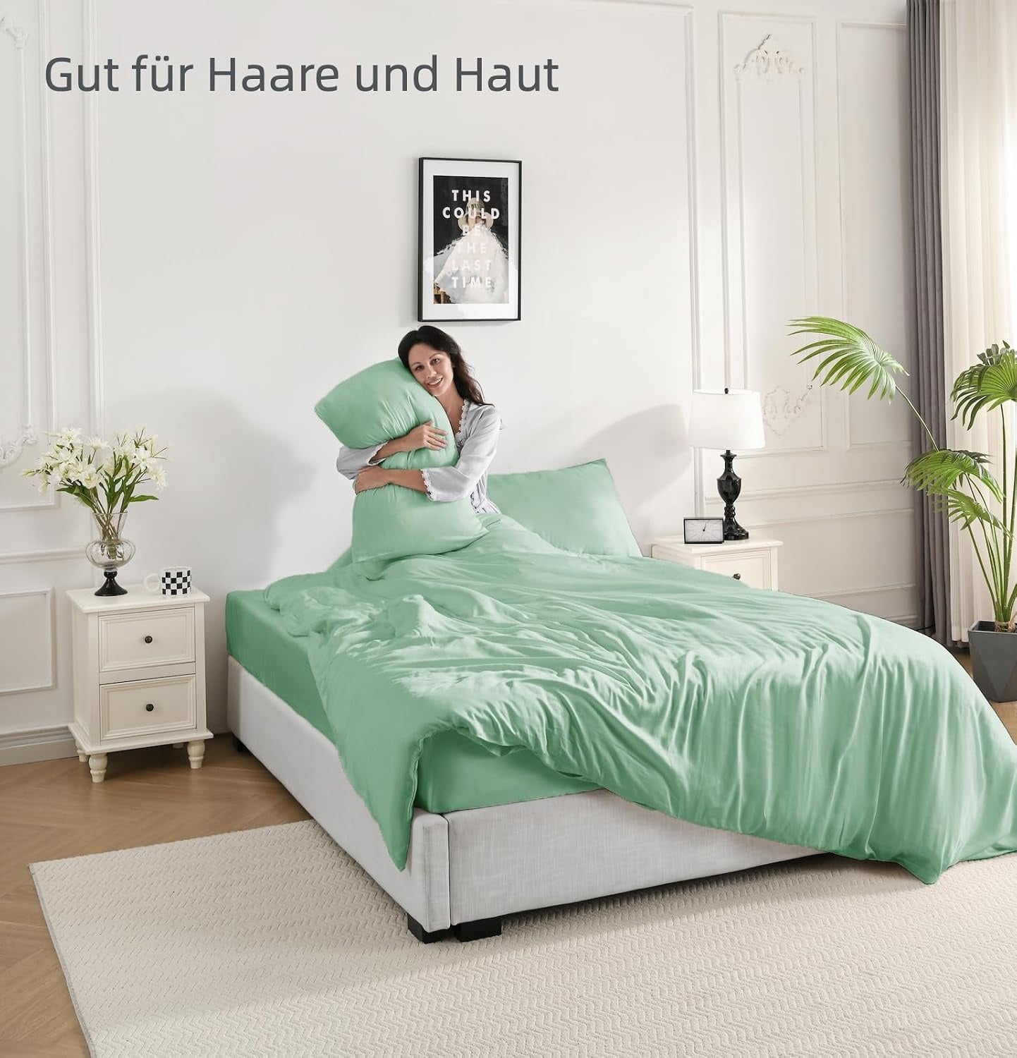 Dekbedovertrekset Bamboe Zijde Groen 200x220 cm - 60% Korting