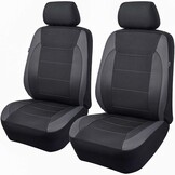 Universele Voorstoelhoezen Gabardine Mesh - Zwart/Grijs (-33%)
