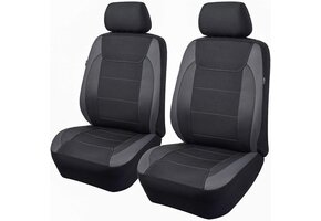 Universele Voorstoelhoezen Gabardine Mesh - Zwart/Grijs (-33%)