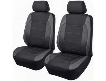 Universele Voorstoelhoezen Gabardine Mesh - Zwart/Grijs (-33%)