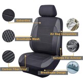Universele Voorstoelhoezen Gabardine Mesh - Zwart/Grijs (-33%)