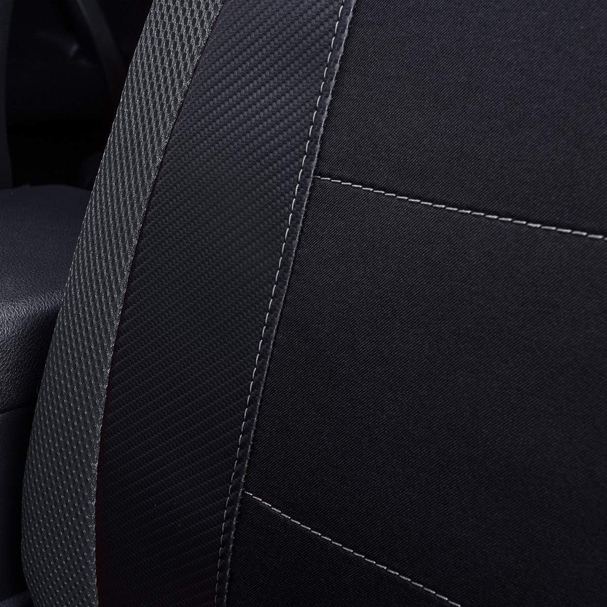 Universele Voorstoelhoezen Gabardine Mesh - Zwart/Grijs (-33%)