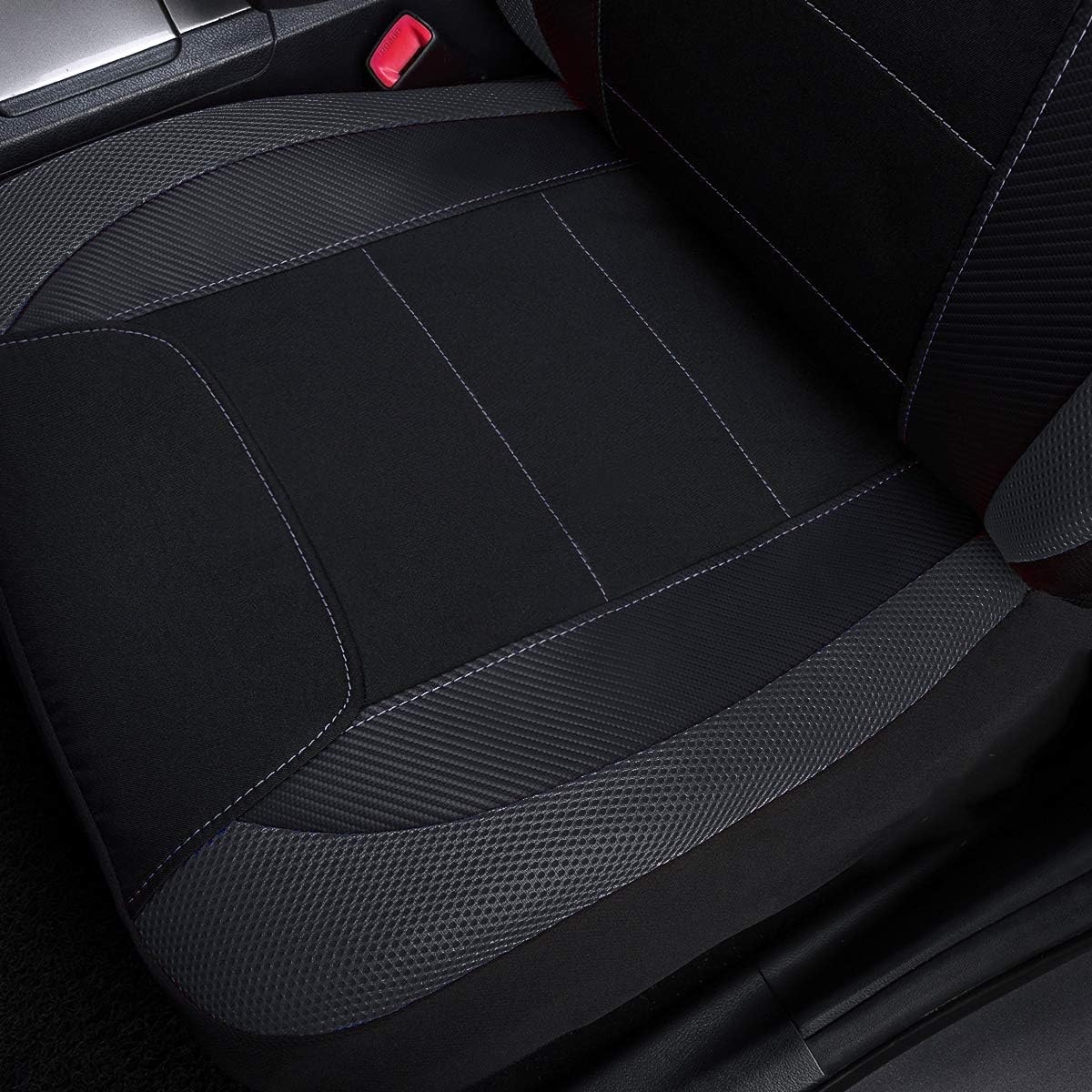 Universele Voorstoelhoezen Gabardine Mesh - Zwart/Grijs (-33%)