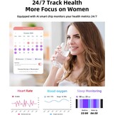 Dames Smartwatch Zwart | 1.39" HD Scherm | Bluetooth Bellen, Hartslag, SpO2 | 140+ Sportmodi