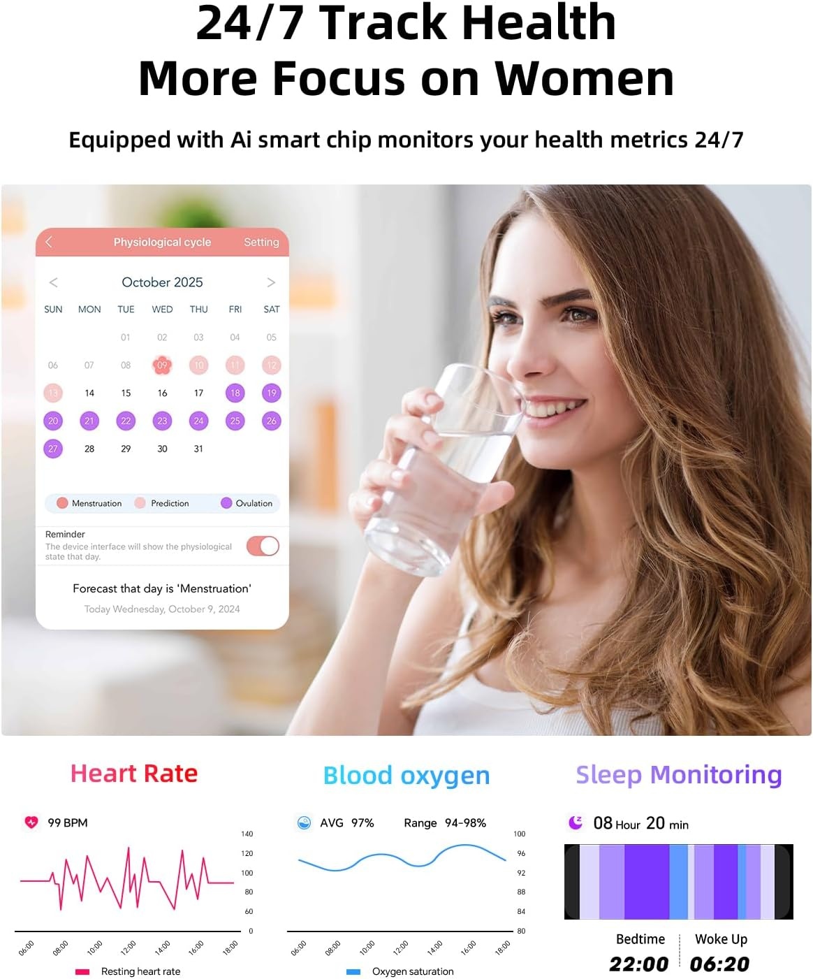 Dames Smartwatch Zwart | 1.39" HD Scherm | Bluetooth Bellen, Hartslag, SpO2 | 140+ Sportmodi