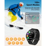 Dames Smartwatch Zwart | 1.39" HD Scherm | Bluetooth Bellen, Hartslag, SpO2 | 140+ Sportmodi
