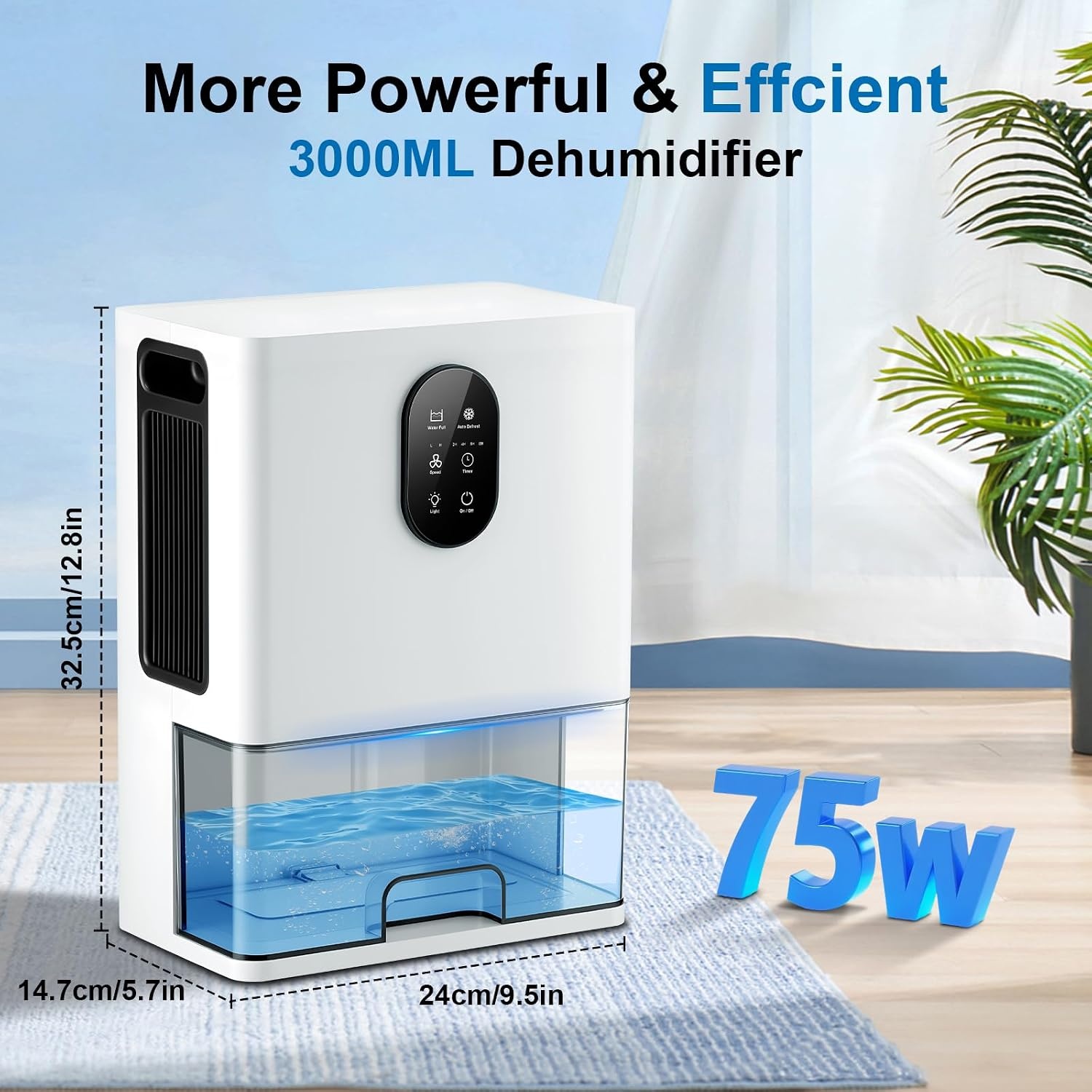 Stille Luchtontvochtiger 3000ml met 7 Kleuren Licht | 34% Korting