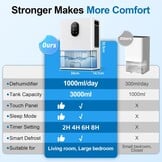Stille Luchtontvochtiger 3000ml met 7 Kleuren Licht | 34% Korting
