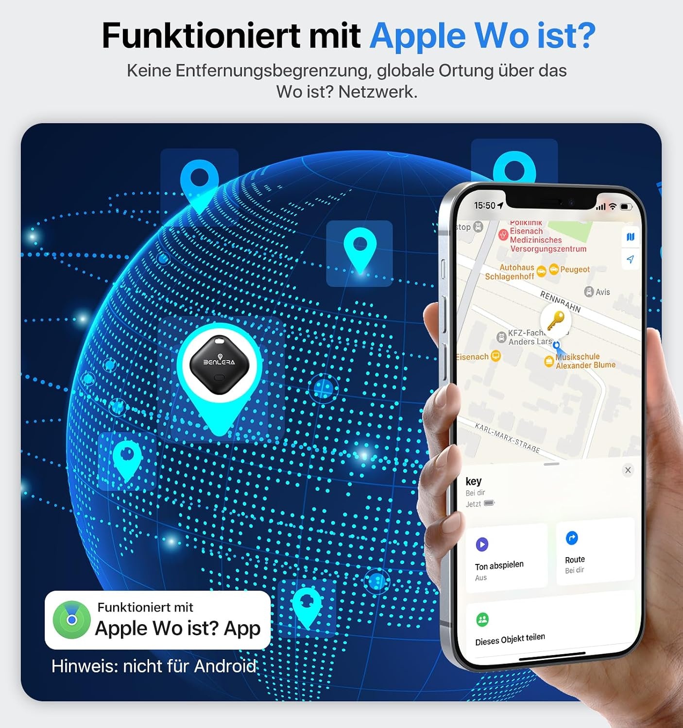 Benlera Smart Tag 4-Pack: Vind Sleutels & Bagage (iOS)