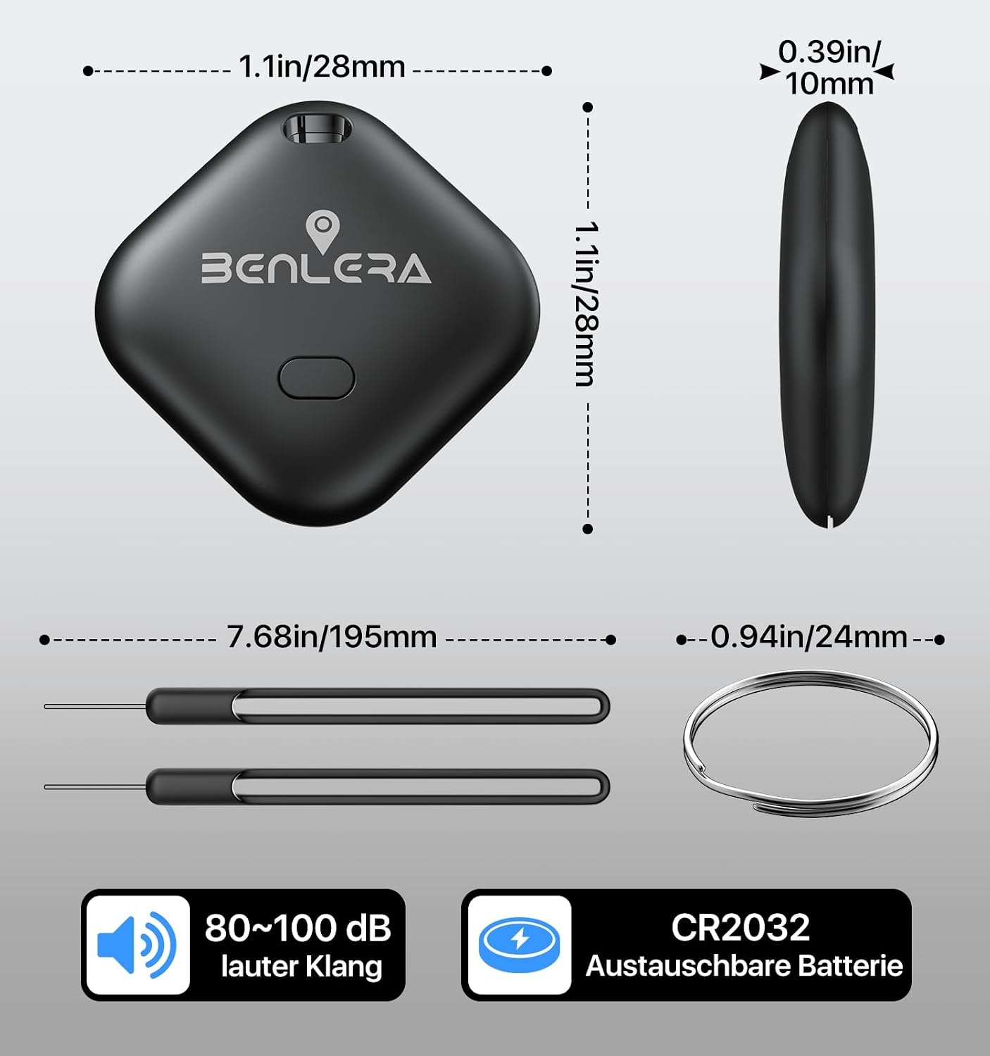 Benlera Smart Tag 4-Pack: Vind Sleutels & Bagage (iOS)