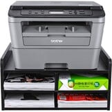 2-laags Monitorverhoger Bureau Organizer Hout Zwart 47x40x23cm - 60% Korting