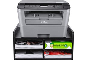 2-Laags Monitorverhoger & Bureau Organizer Zwart (51% Korting)