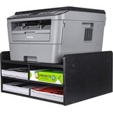 2-laags Monitorverhoger Bureau Organizer Hout Zwart 47x40x23cm - 60% Korting