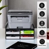 2-laags Monitorverhoger Bureau Organizer Hout Zwart 47x40x23cm - 60% Korting