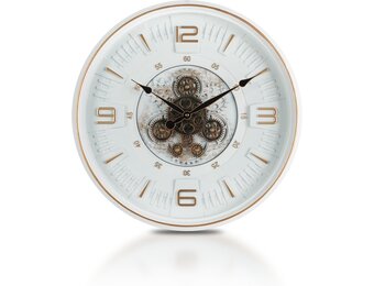 Vintage Grote Wandklok met Bewegende Tandwielen (50cm) - 34% Korting!