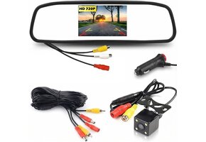 Achteruitrijcamera Systeem met 4.3" Spiegelscherm - 50% Korting!