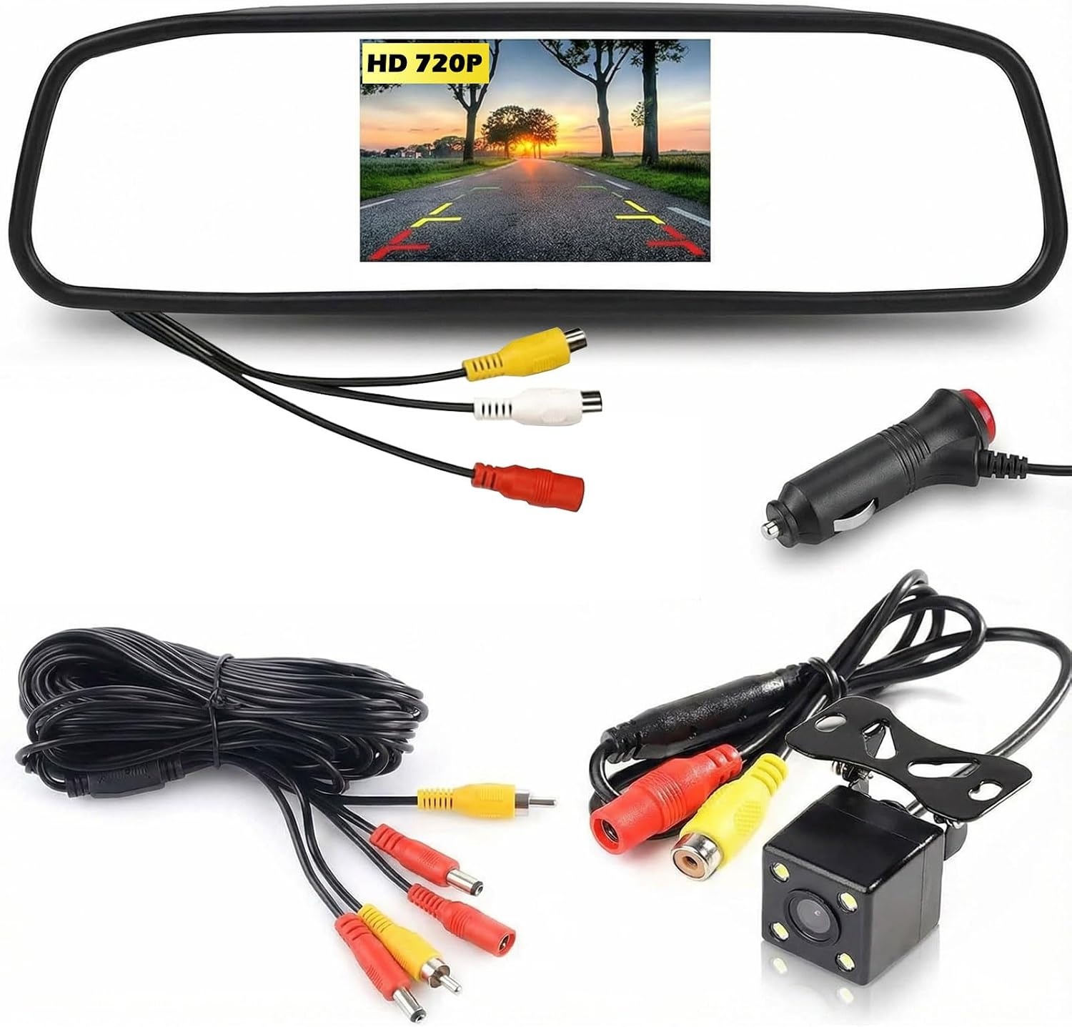 Achteruitrijcamerasysteem met 4.3" Spiegelmonitor (45% Korting)