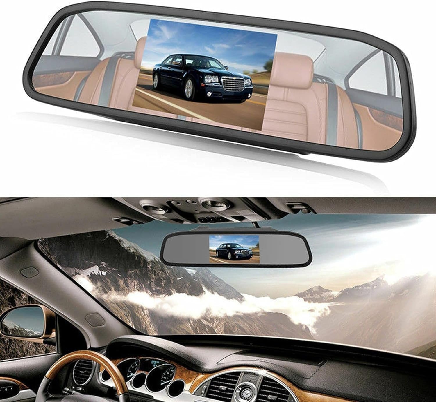 Achteruitrijcamerasysteem met 4.3" Spiegelmonitor (45% Korting)