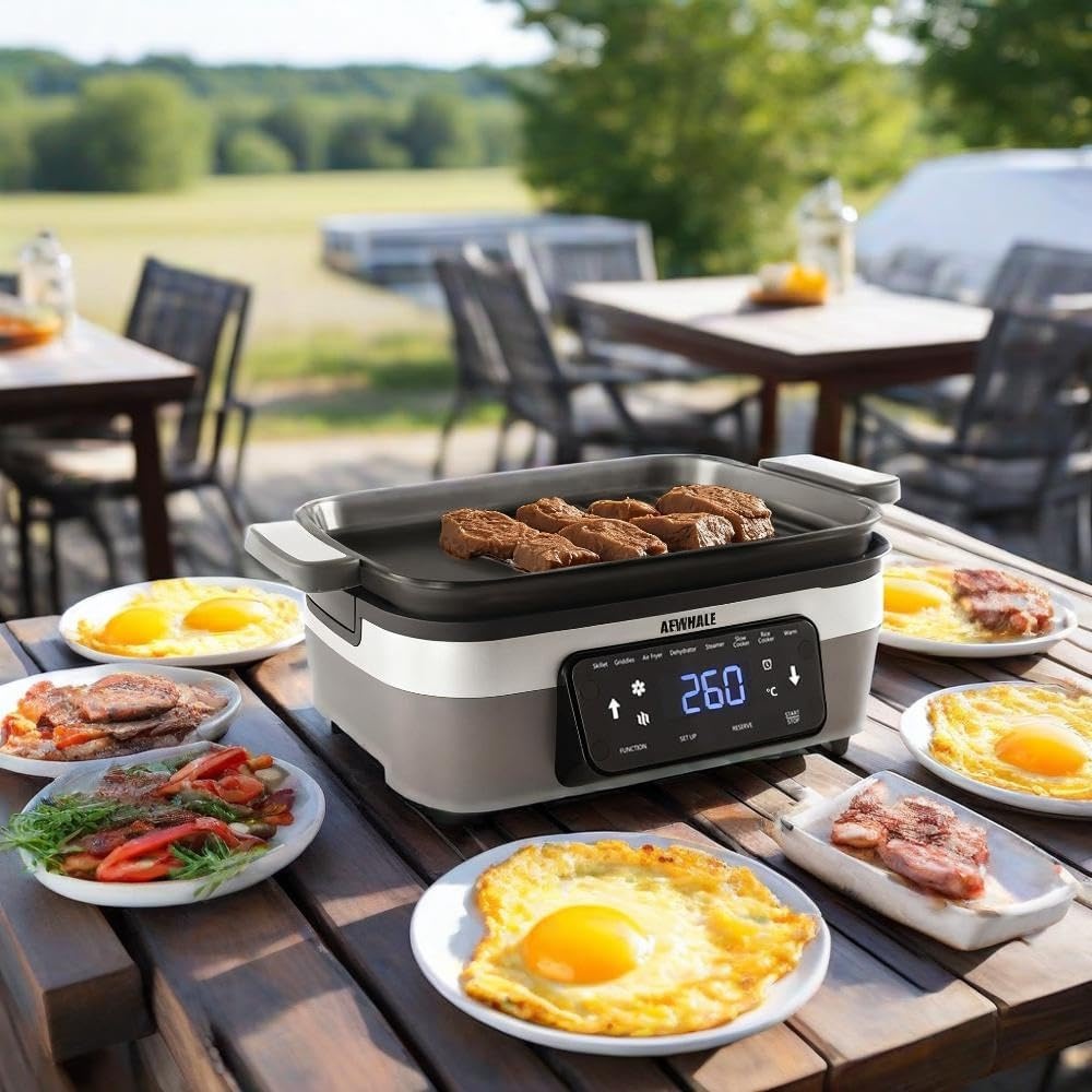 AEWHALE 8-in-1 Multicooker met Airfryer & Grill - Zilver - 34% Korting