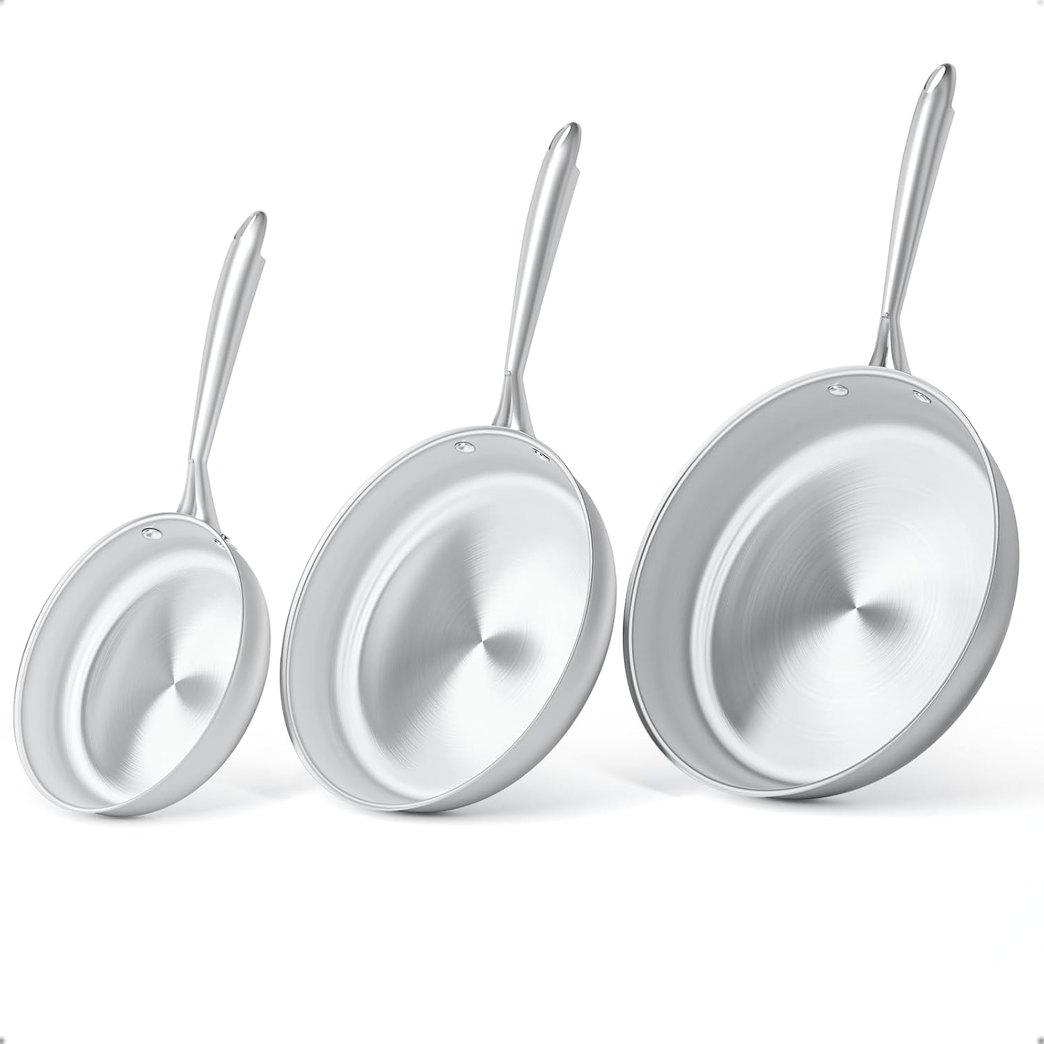 3-Delige RVS Pannenset 20/26/30cm | 47% Korting