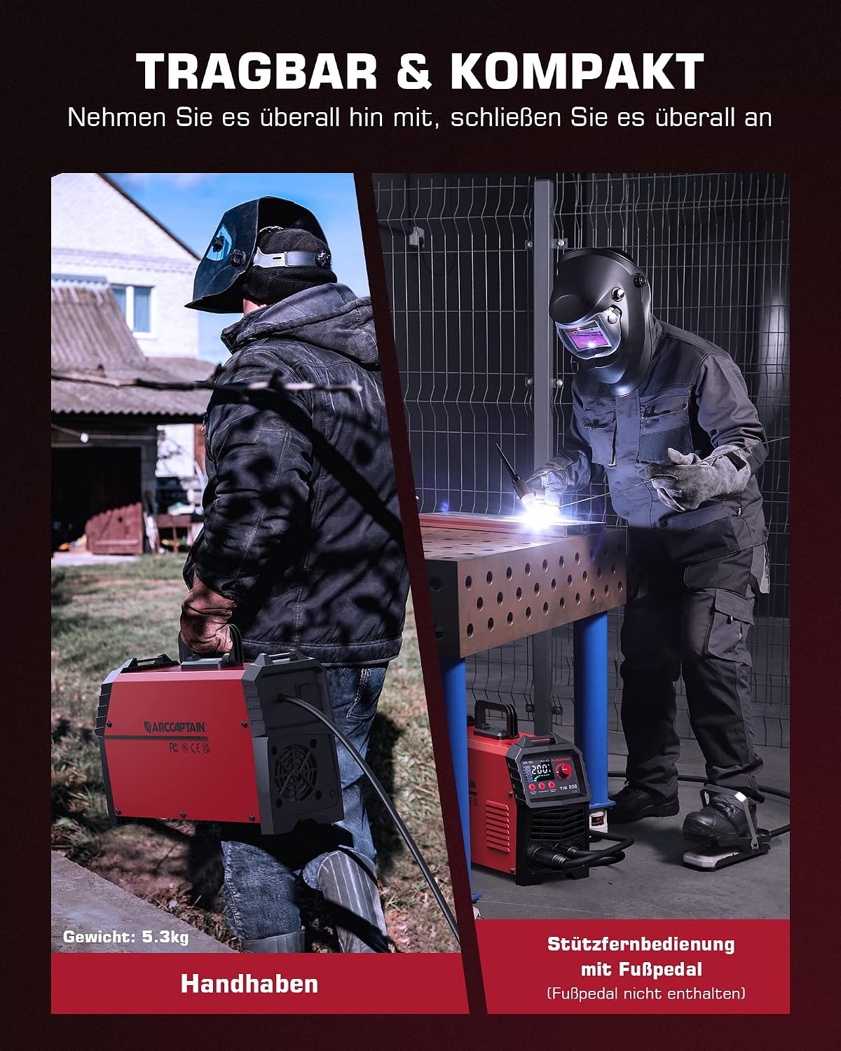 ARCCAPTAIN 2-in-1 TIG/MMA Lasapparaat 200A Geel - 35% Korting