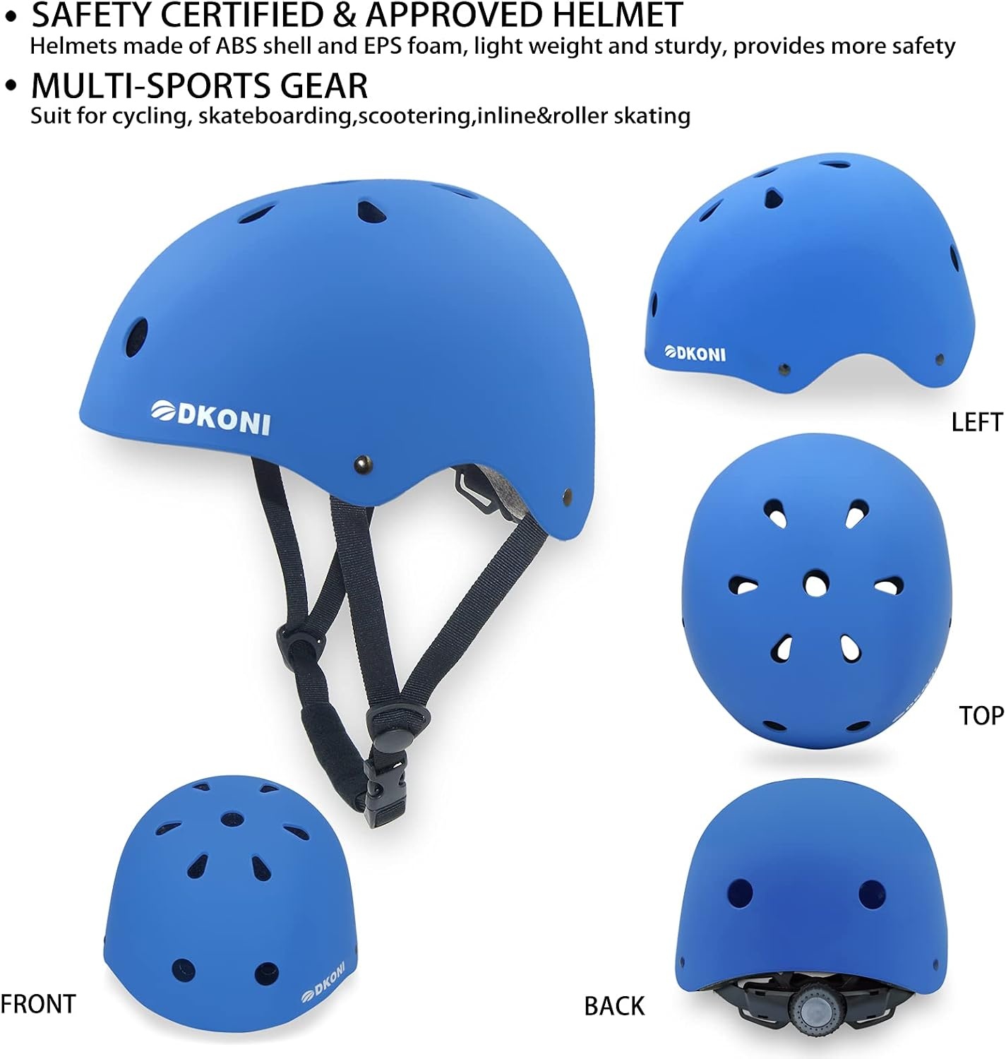 Kinder Fiets- & Skatehelm Blauw - Multi-sport, Verstelbaar (S/M/L) - 72% Korting