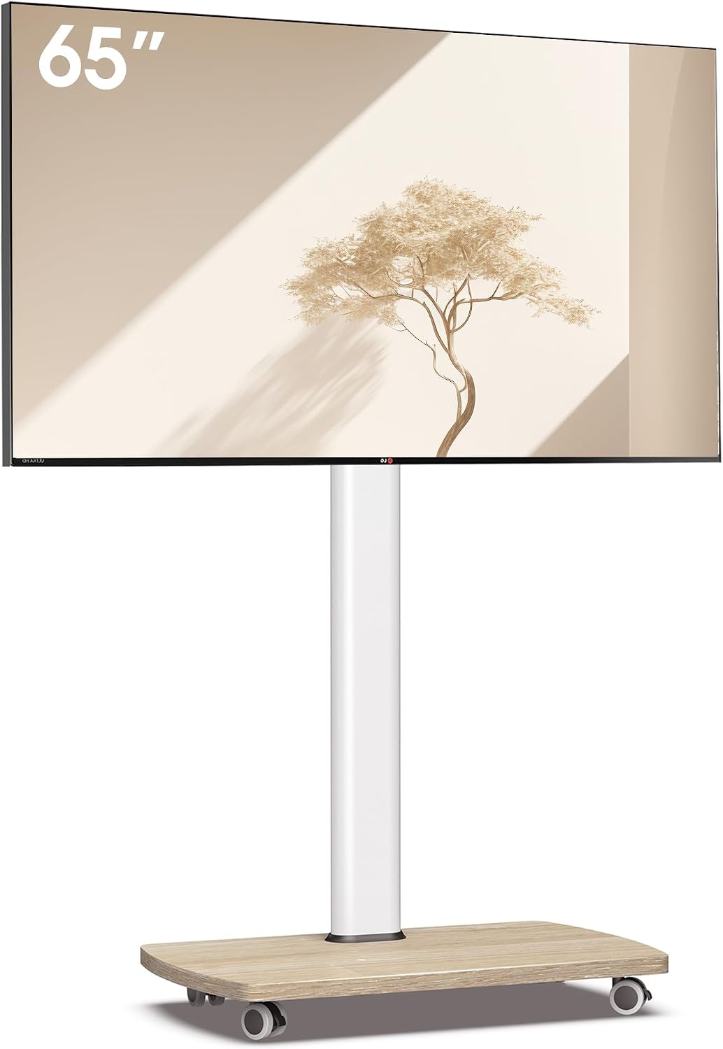 Verrijdbare TV-standaard met Houten Voet - 32-65" - 34% Korting!