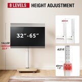 Verrijdbare TV-standaard met Houten Voet - 32-65" - 34% Korting!