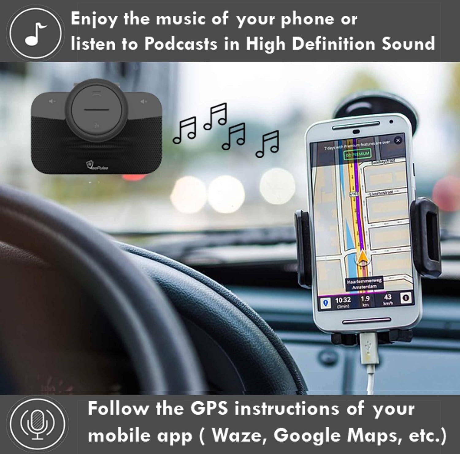 Bluetooth Autoluidspreker B-PRO 2B - Handsfree Bellen & Muziek 34% Korting
