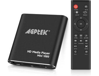 AGPTEK Mini Full-HD 1080p Mediaspeler - Zwart - 34% Korting