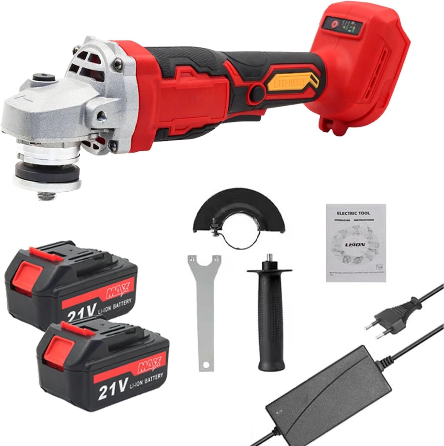 21V Haakse Slijper (2 stuks) - 125mm, Borstelloos - 34% Korting!