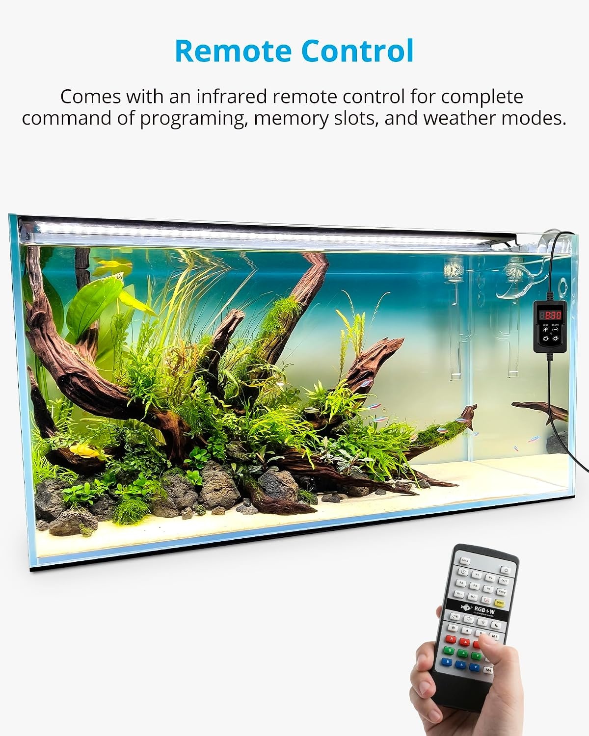 Aquariumlamp NICREW RGB+W (60-70cm) - 34% Korting