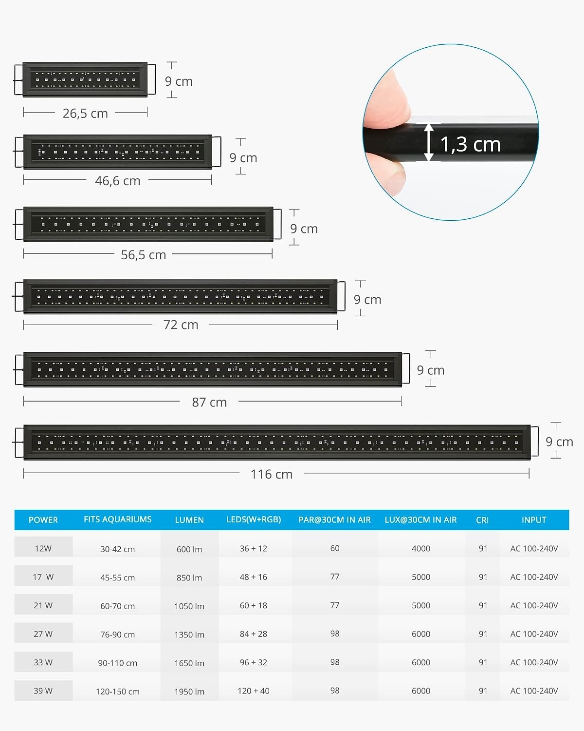 Aquariumlamp NICREW RGB+W (60-70cm) - 34% Korting
