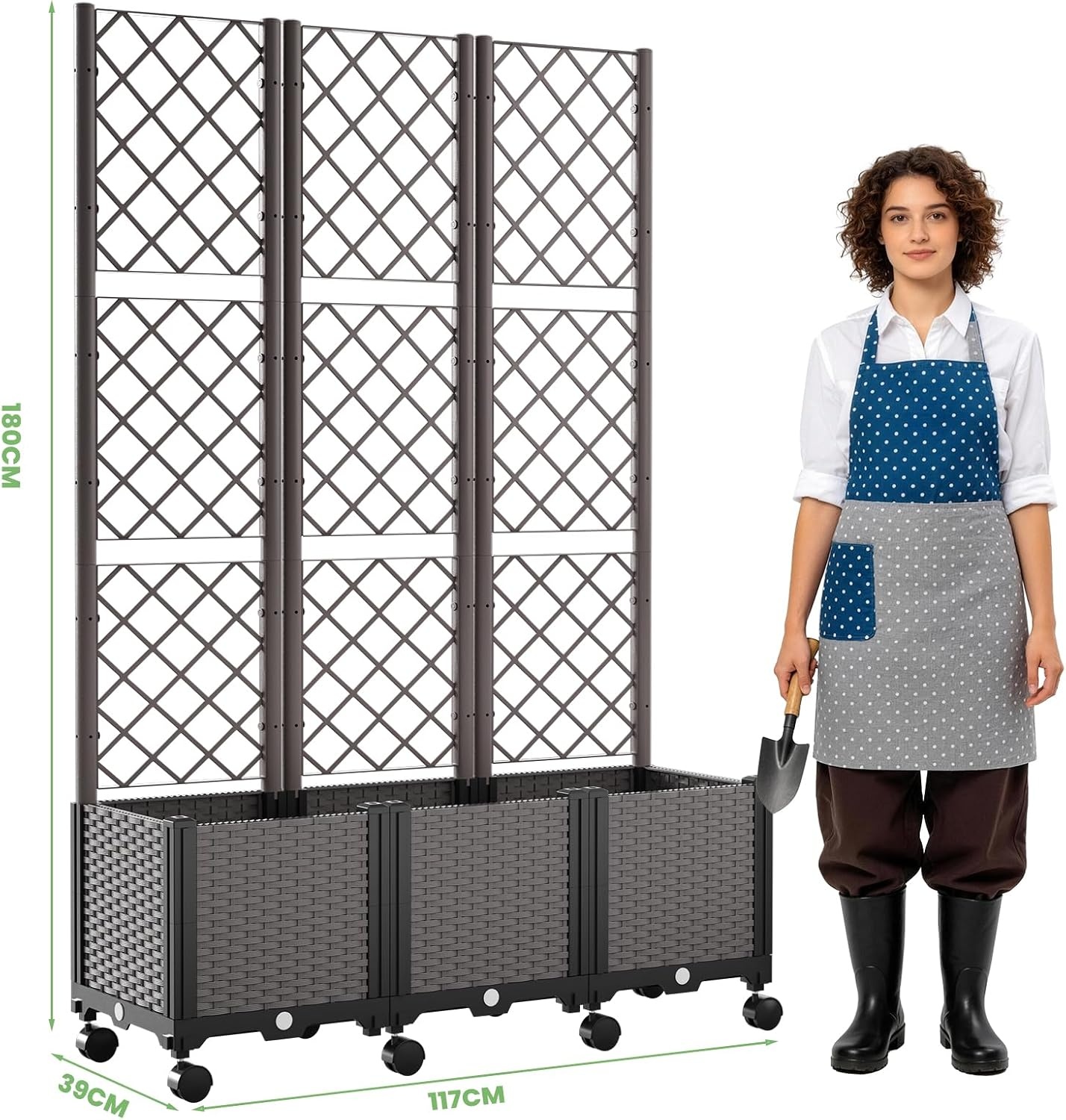 Verhoogd Bloembed met Spalier & Wielen - 54% Korting!