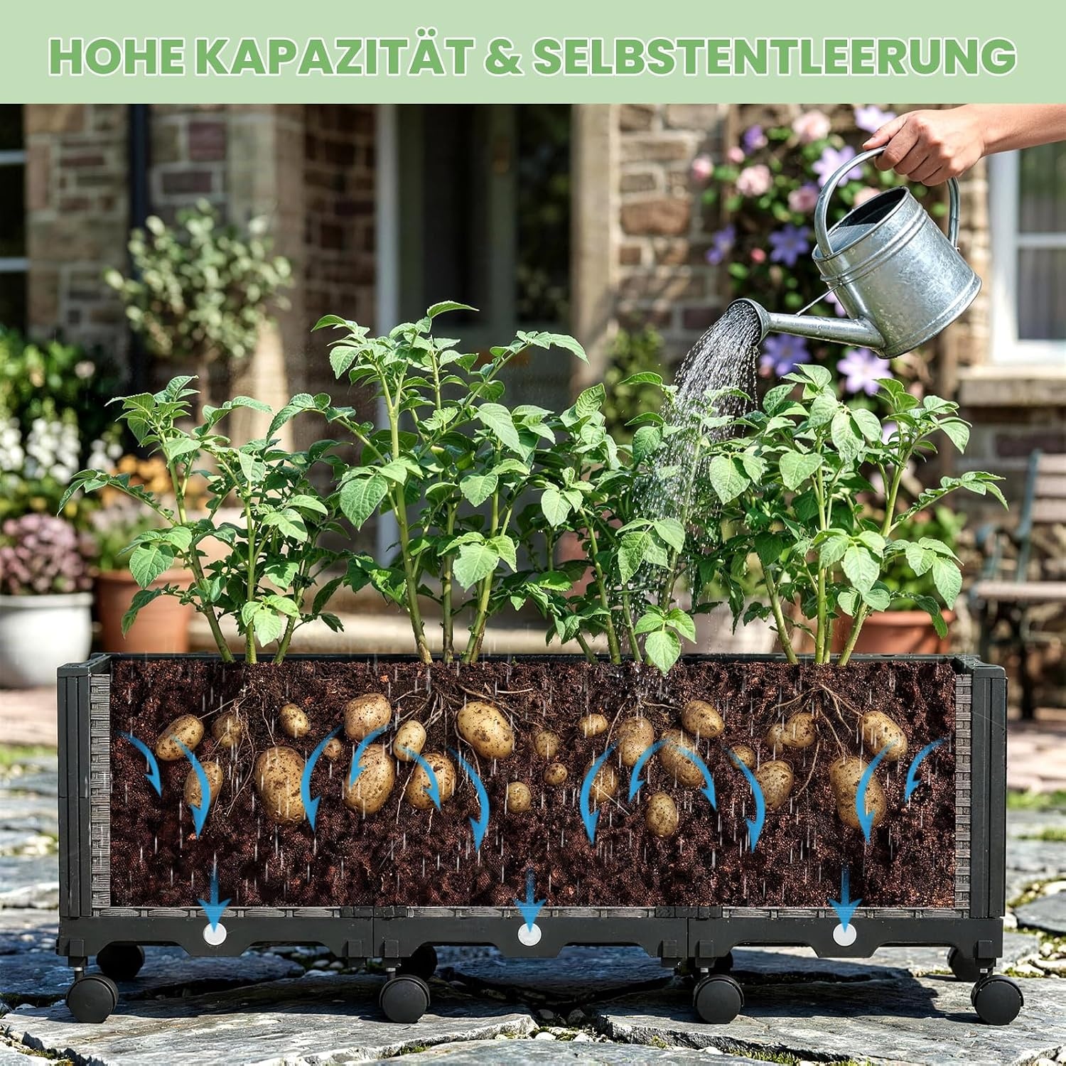 Verhoogd Bloembed met Spalier & Wielen - 54% Korting!