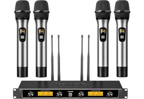 TONOR Draadloos Microfoonsysteem 4x Handheld Mics, 90m Bereik - 30% Korting