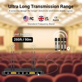 TONOR Draadloos Microfoonsysteem 4x Handheld Mics, 90m Bereik - 30% Korting