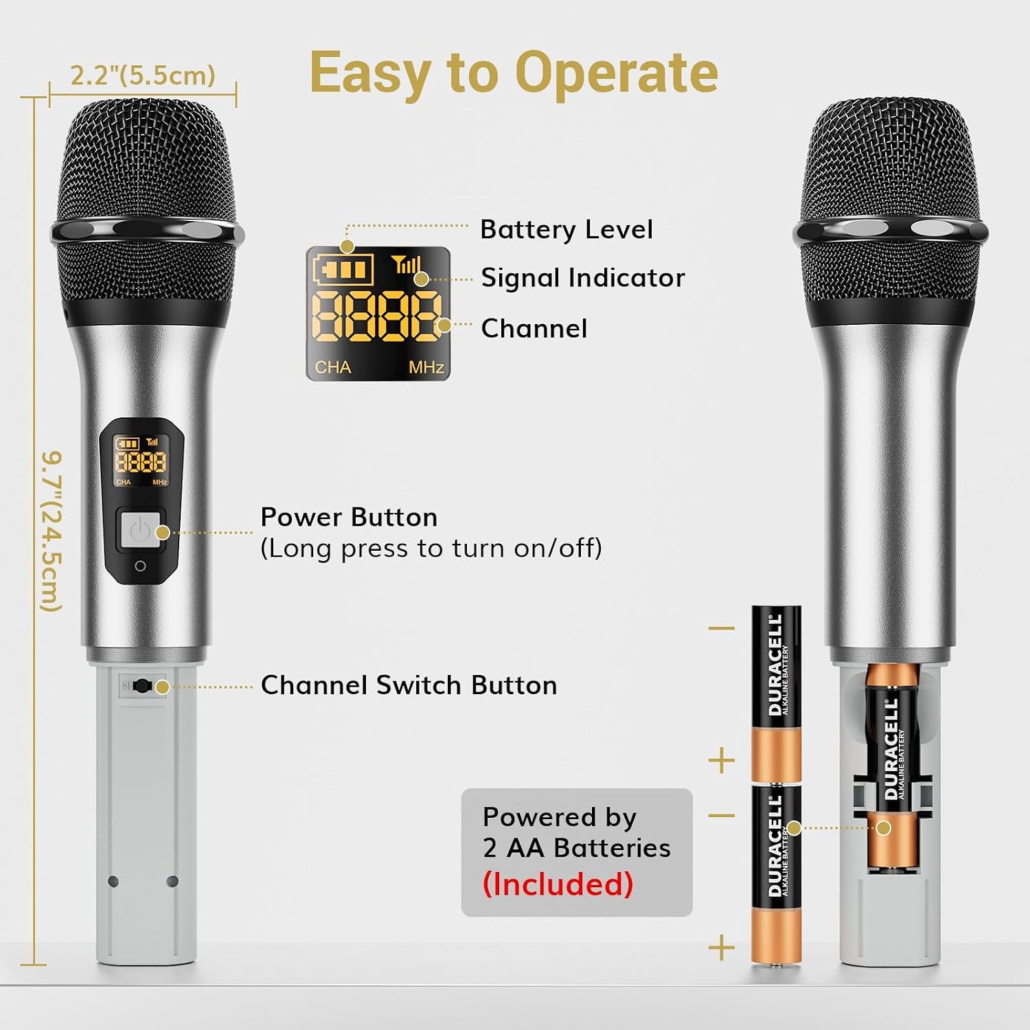 TONOR Draadloos Microfoonsysteem 4x Handheld Mics, 90m Bereik - 30% Korting