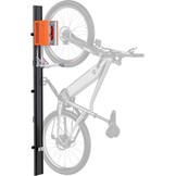 monTEK Automatic Bicycle Lift, Vertical Wall Mount for Heavy Bikes (up to 32kg), Space Saving Wall Bike Holder for Garage, Bicycle Suspension System for MTB, Road Bike E-Bikes, Orange