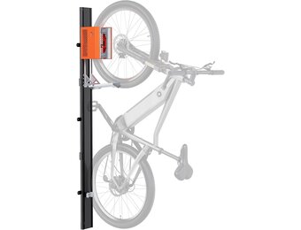 monTEK Automatic Bicycle Lift, Vertical Wall Mount for Heavy Bikes (up to 32kg), Space Saving Wall Bike Holder for Garage, Bicycle Suspension System for MTB, Road Bike E-Bikes, Orange