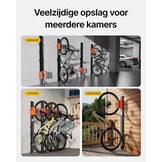 monTEK Automatic Bicycle Lift, Vertical Wall Mount for Heavy Bikes (up to 32kg), Space Saving Wall Bike Holder for Garage, Bicycle Suspension System for MTB, Road Bike E-Bikes, Orange