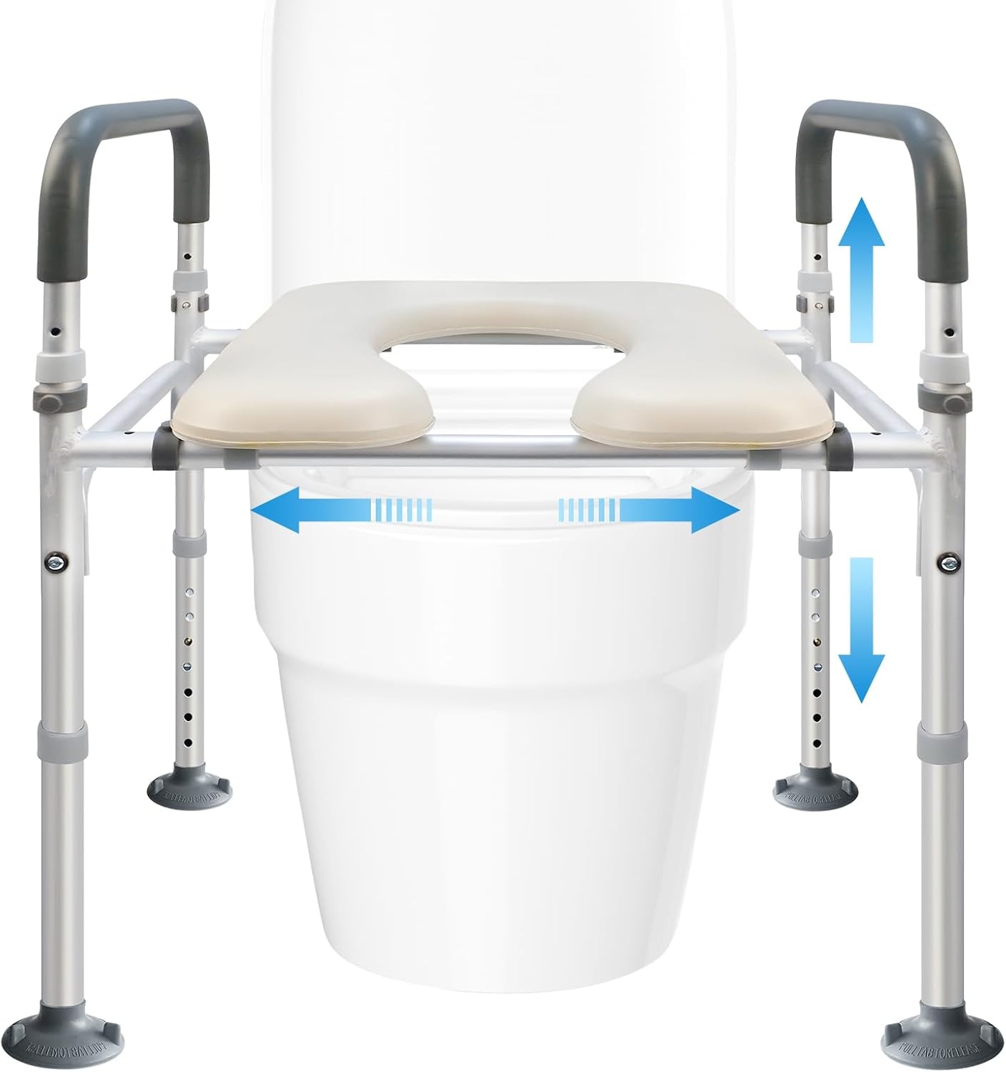 Toilet Frame for Disabled and Elderly, Safety Rails, Freestanding, Toilet Support Frame for Disabled Persons, Height and Width Adjustable Toilet Rails, Toilet Border, Safety Frame, 180 kg