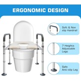 Toilet Frame for Disabled and Elderly, Safety Rails, Freestanding, Toilet Support Frame for Disabled Persons, Height and Width Adjustable Toilet Rails, Toilet Border, Safety Frame, 180 kg