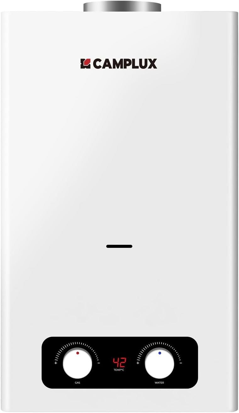 CAMPLUX BY264 10 Liter Gas Boiler Indoor, Butaan (28-30 mbar)/ Propaan (37 mbar), 20kW, voor Keuken-/balkonmontage