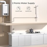 CAMPLUX BY264 10 Liter Gas Boiler Indoor, Butaan (28-30 mbar)/ Propaan (37 mbar), 20kW, voor Keuken-/balkonmontage
